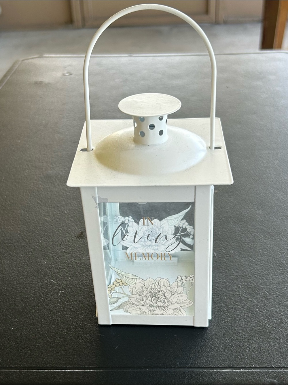 White Memorial Lantern - 'In Loving Memory' Decorative Home Accent “Size-Small”